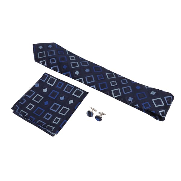 Herr Slips Set Näsduk Manschettknappar Polyester Silke Hållbar Slitstark Affär Fritid Stil Herrslipsar