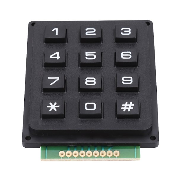 Tastaturmoduler med 12 taster 3x4 Trykknapper Eksternt tastatur for MCU