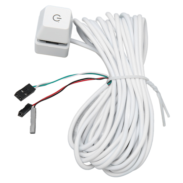 PC-strömbrytare Vit Mekanisk Tangent Blå Switch Bakgrundsbelyst Plug and Play PC-strömknapp för Dator Kontor Spel Grön Ljus 13,1 fot Kabel