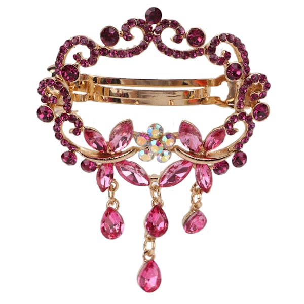 Hårspännen Elegant Stil Legering Harts Rhinestone Livfulla Färger Robust Hållbar Iögonfallande Små Hårklämmor Rosröd
