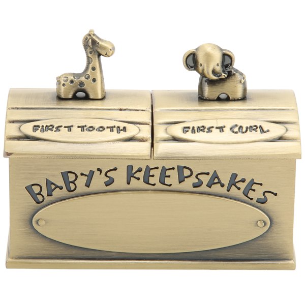 Baby Keepsake Box Europæisk stil Rustmodstand Smukt udseende Tooth Fairy Gaver til små børn Grøn patina