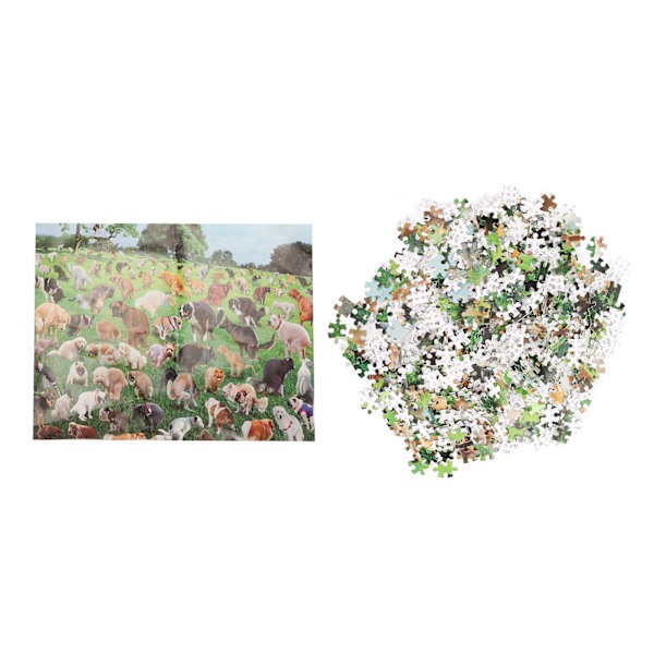 101 Kakkaava Koiranpentua Puzzle - Mielenkiintoinen Stressirelieffi - 1000 Palan Kakkaavat Koirat Palapeli Lapsille ja Aikuisten