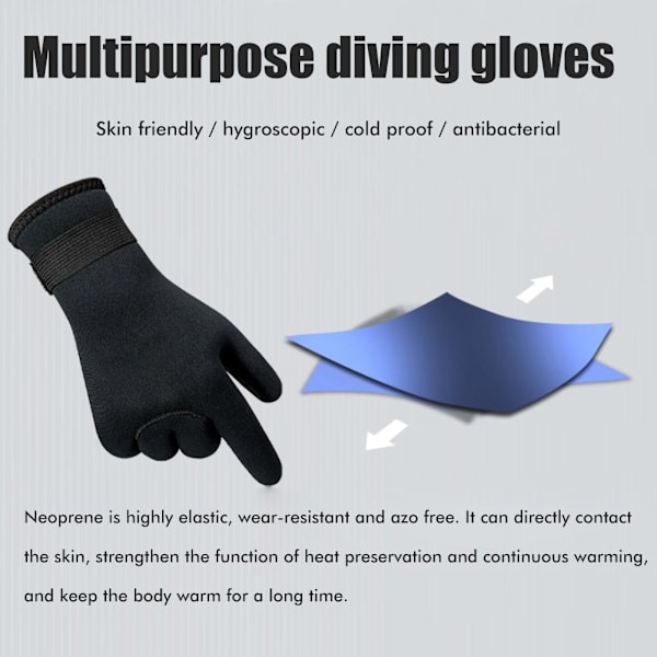 1 pari 3 mm neopreenikäsineitä unisex liukastumattomat lämpimät sukelluskädet Stickikestävät kestävät käsineet sukellukseen Snorklaukseen Spearfishing