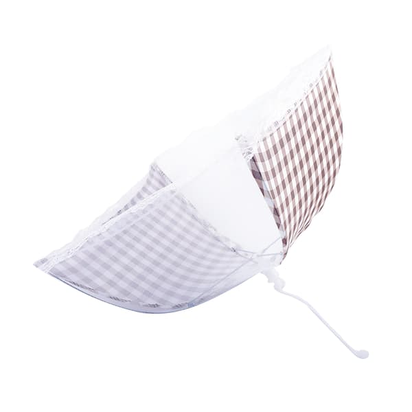 Hopfällbart Matspets Paraplyskydd Pop Up Dome Mesh Fluggeting Insektsnät BBQ Beige