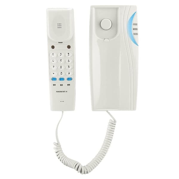Mini väggmonterad skrivbords- och väggtelefon för hemmakontor (vit)