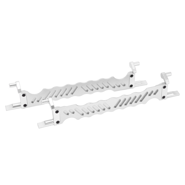 2 stk RC legering batteriholder erstatning til Traxxas 6S 8S 1/5 RC bil opgraderingsdele (sølv) Argent