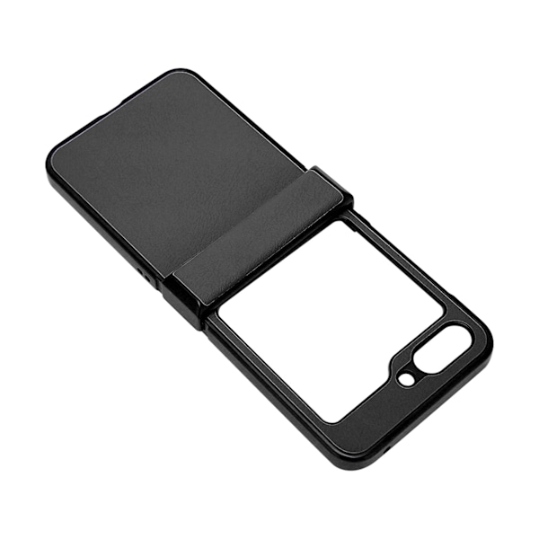 Lichee Mønster Mobiltelefon Syntetisk Læder Etui Foldbar Skærm Mobiltelefon Beskyttelsesetui til Galaxy Z Flip 5 Etui Sort