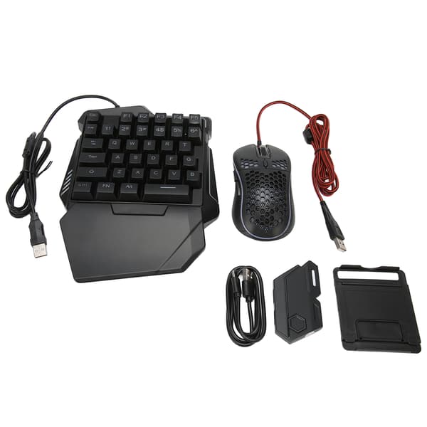 Keyboard Mouse Converter Sæt Kablet Trådløs RGB Enhånds Tastatur Mus Adapter Combo til Android til Harmony til IOS