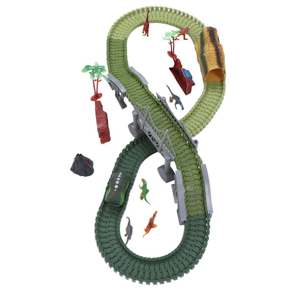 Sähköinen Dinosaurusten Autokilparata Leikkisetit Puzzle DIY Liitävät Palikat Lasten Vuoristorata Setti Leikki