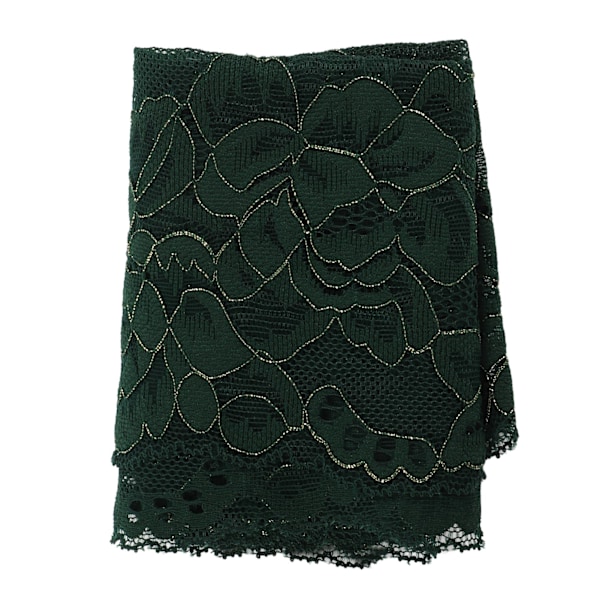 Pitsinauha, 20 cm leveä, 9 metriä pitkä, ihoystävällinen, eloisa väri, pehmeä, kestävä, monikäyttöinen ompelupitsi DIY-askarteluun, mustanvihreä