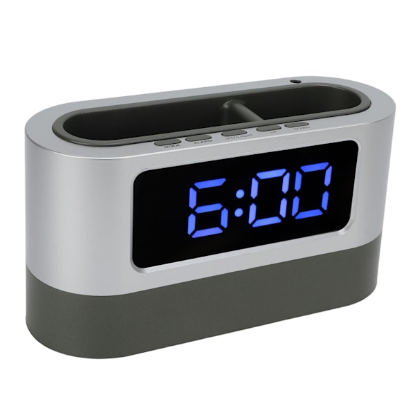 Digital Kalender Tid Minnesfunktion 12H 24H Läge Pennhållare Funktion LED Elektronisk Väckarklocka för Hemmet Blå