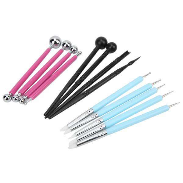 13 Delars Modellera Skulpteringsverktyg Set Kompletta Verktyg Olika Storlekar Kulspetsverktyg Prickverktyg för DIY Keramik Skulptur