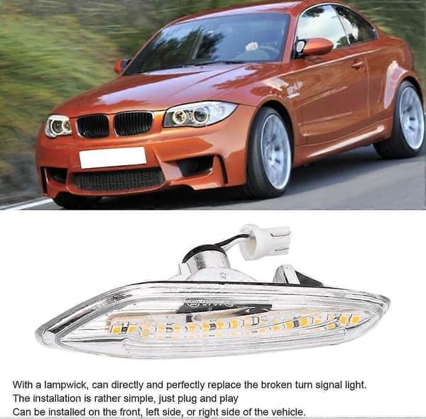 12V 5W Bil LED Sidebremse Indikatorlampe til E82 E88 E60 E61 E90 E91 E92 E93 (Transparent)