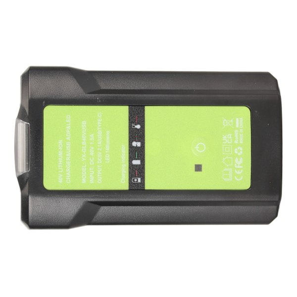 40V Laturi Himmennettävä LED-valo USB-virtalähtö Indikaattori Litiumakku Laturi Greenworks 29472 29482 29462 29252