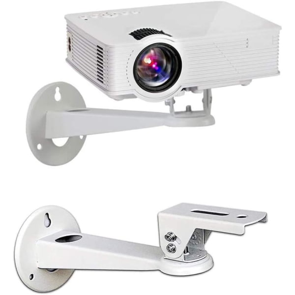 Pieni seinään kiinnitettävä kohdevalo/kohdevalokiinnike/CCTV-valvontakameran kotelon kiinnitysteline - CCTV:lle/kameralle/projektorille/verkkokameralle 360°:n kierto (valkoinen)