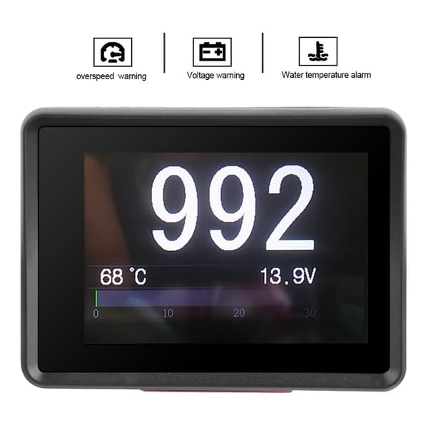 Bil OBD Multifunktionsmätare Digital Temperatur Spänning Hastighet HUD Display