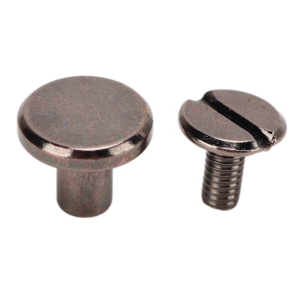 200 Sæt Chicago Skruer 9,5x8mm DIY Ensartet Belægning Messing Læder Skrue Nitter Rundt Hoved Kobber Nitter Fastgørelseselementer Sort Sølv