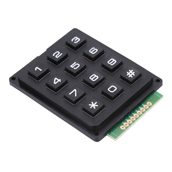 Tastaturmoduler med 12 taster 3x4 Trykknapper Eksternt tastatur for MCU