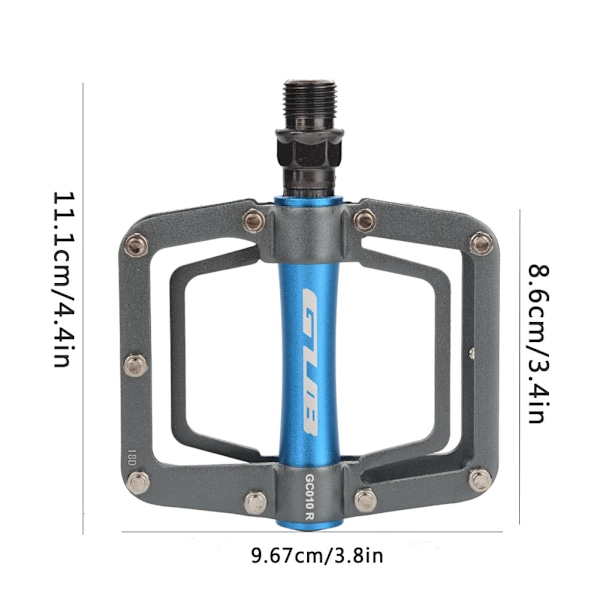 GUB 1 par flade cykelpedaler i aluminiumlegering til dele til mountainbikes (Titan farve blå)