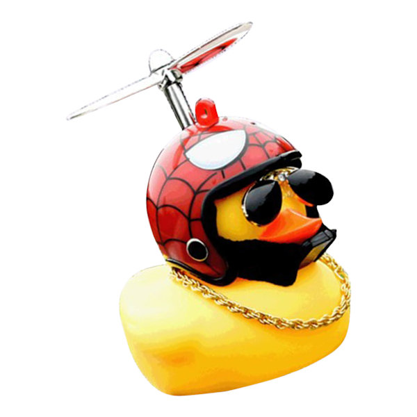 Gul Andedukk Ornament i Plast og Harpiks med Propeller, Designet for Bilhjelm, Dekorativ
