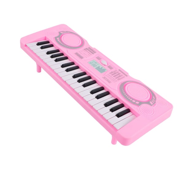 Kids Keyboard Piano 37 Key Bærbart pædagogisk musikinstrumentlegetøj Elektronisk digitalklaver til børn Pink