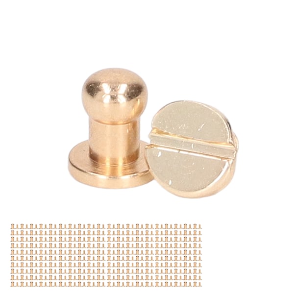 200 Sarjaa Chicago Ruuveja Pyöreä Pää Niitit 7x5mm DIY Käsityö Puhdas Kupari Pyöreä Pää Niitit Nahka Niitit Käsilaukkuun Kulta