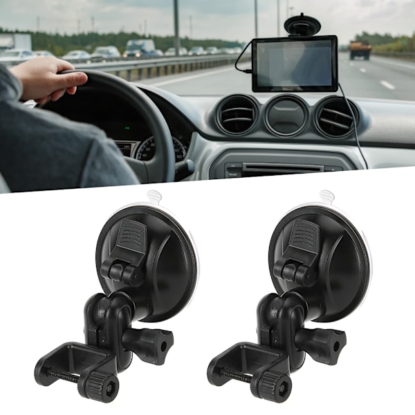 2 stk. 360 graders roterende videokamerafeste for bil med sugekopp, 65 mm GPS-sugekoppholder U-formet hode