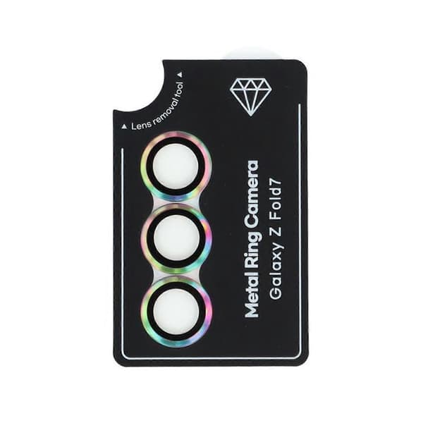 For Samsung Galaxy Z Fold7 5G Camera Lens Protector Set Electroplating Metal+Tempered Glass