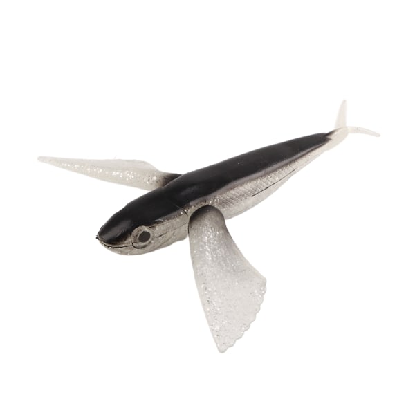 Fiskelokk Flyvefiskform kunstig lokke Myk silikonlokk for sjøvannsbåtfiskeSvart
