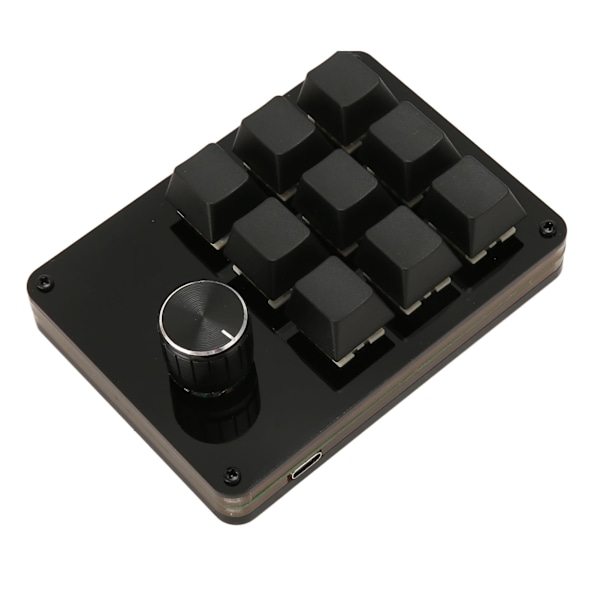 Mini 9-tangenters tangentbord med ratt, makro, mekaniskt tangentbord, utbytbara blå switchar, tangentradsskillnad
