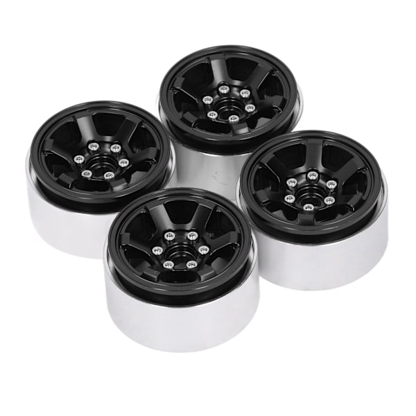 4 stk 1,9 tommers RC Beadlock Hjulnav Aluminium Legering CNC RC Hjulfelger Nav Utbytting for Axial SCX10 for Hsp Svart