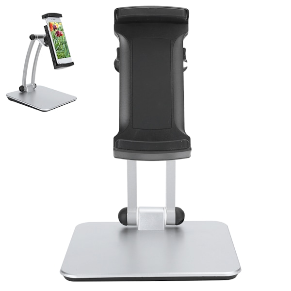 Justerbar Mobiltelefonholder til Skrivebord Metall Desktop Nettbrett Telefonbrakett for Live Video Svart