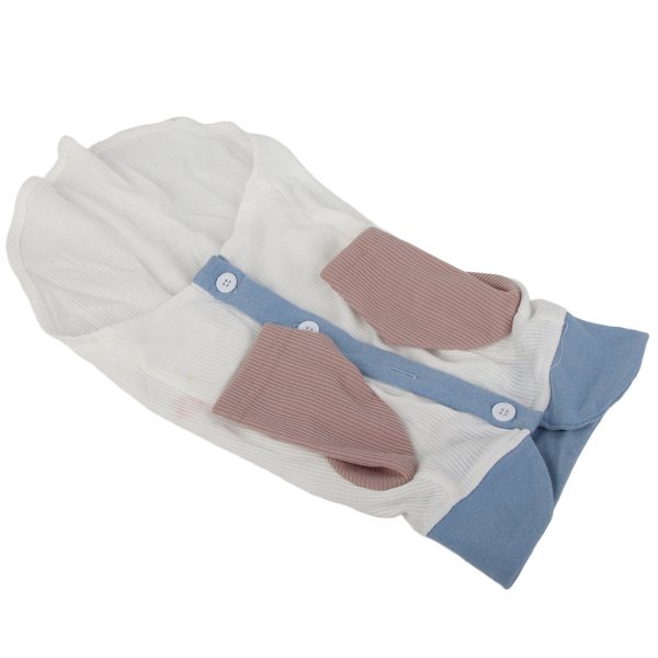 Hundskjorta med knappar, mjuk, andningsbar, stretchig, ribbstickad, för valp, höst/vinter, blå moln, storlek L, rekommenderad vikt 4-5,5 kg / 8,8-12,1 lb