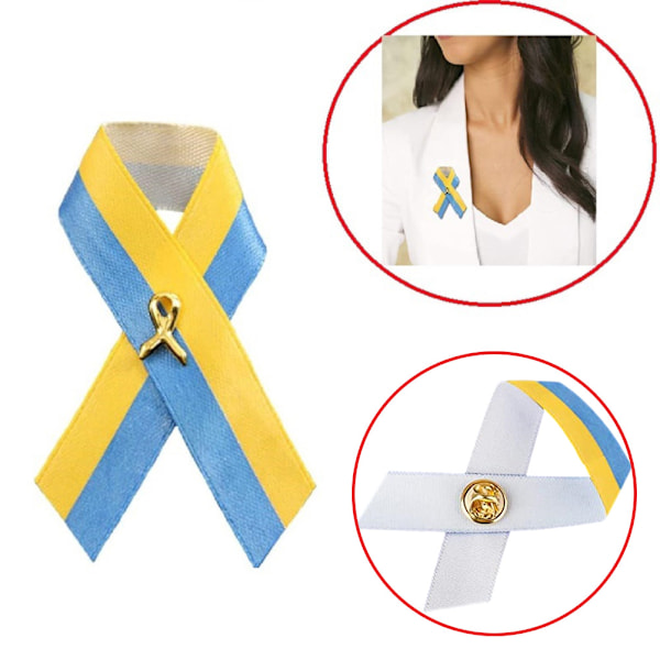 Ukrainsk Flag Fredsknude Broche Blå Gul Bånd Badge Pins til Tøj Rygsæk Hat Taske