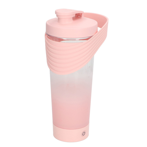 Shaker-flaske USB genopladelig kraftig silikone til protein kaffe mælkeshakes 800ML pink