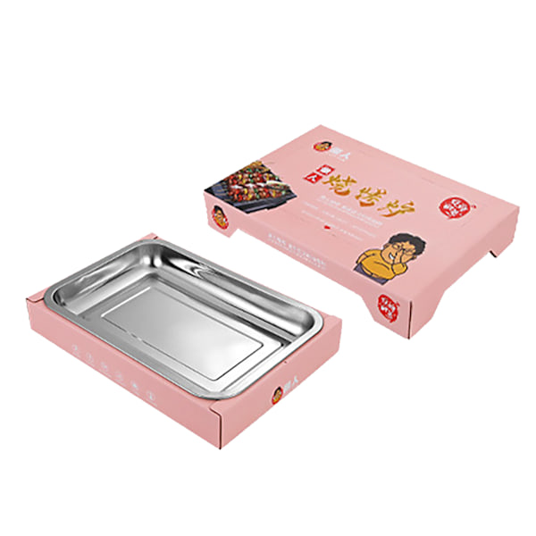 Kullgrill for engangsbruk, kompakt, avtakbar, bærbar grill i rustfritt stål for utendørs camping, rosa (med 30 kull)