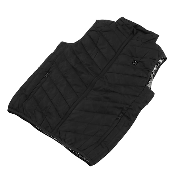 Uppvärmd väst för män och kvinnor med 4 zoner, USB-uppvärmd jacka, värmeväst, termiska kläder för vinter, svart, 3XL