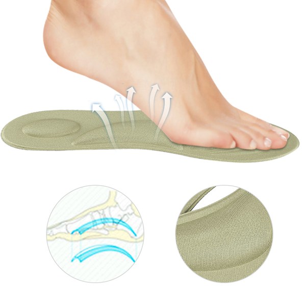 Ortotiska innersula Flat Feet Arch Support Memory Foam Insole Shoe Pad Comfort Gold för kvinnor