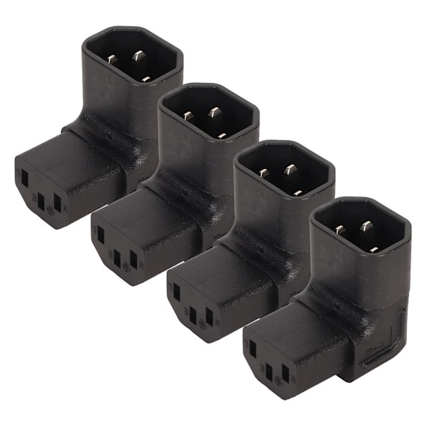 4 kpl IEC320 C14 - IEC320 C13 virtapäätä - Ammattimainen C14 - C13 virtapistokkeen sovitin UPS-, PDU-, palvelimen ja tietokoneen pistorasioille