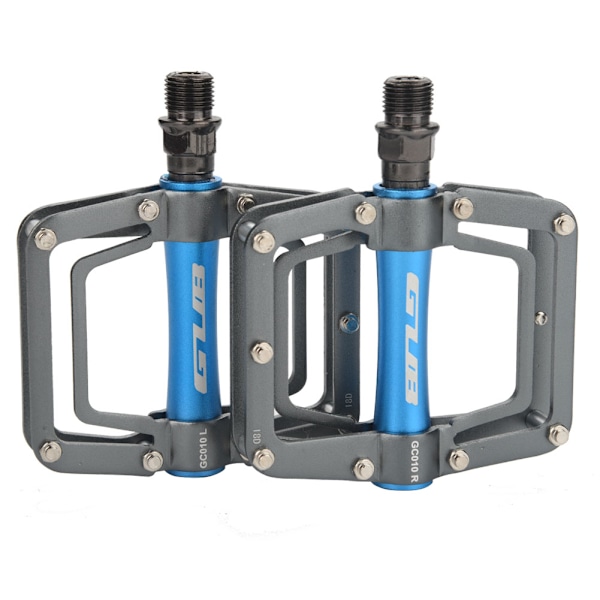 GUB 1 par flade cykelpedaler i aluminiumlegering til dele til mountainbikes (Titan farve blå)