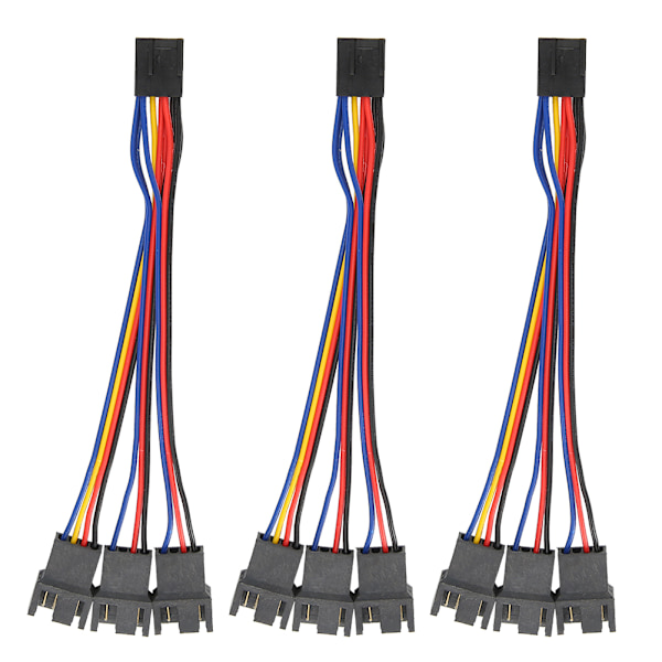 3 stk. blæseradapterkabel bundkort konverteringsledning 3-i-1 4-pin til 4-pin 3-pin