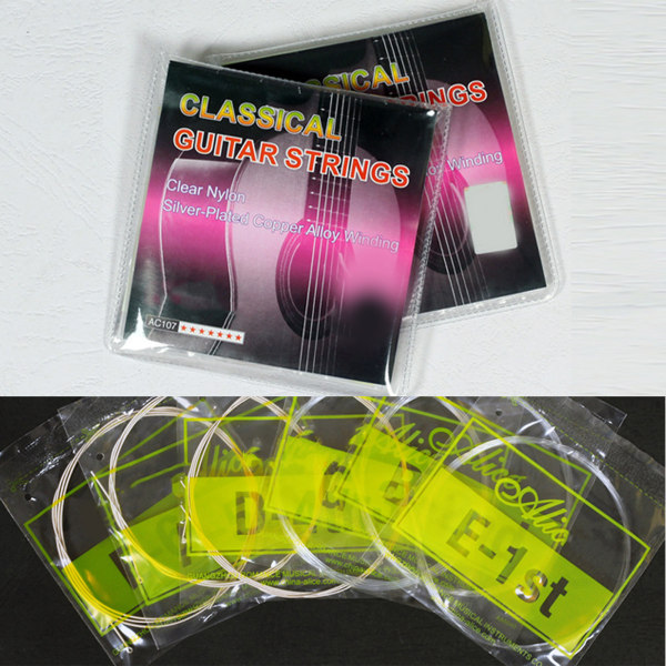 6 Stk Guitarstrenge Nylon Clear Finish Delikat Professionel Klassisk Guitar Strings Erstatning