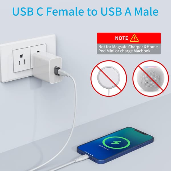 USB C till Micro USB Adapter, Typ C/Micro USB Hona till Lightning Hane Konverterare, Micro USB till USB C Förlängare (8-pack)