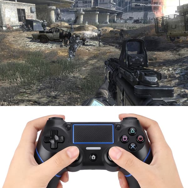PS4-3 Trådløs Game Handle Controller ABS Sort Klassisk Ergonomisk Udseende