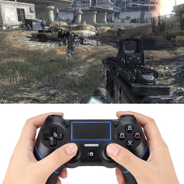 PS4-3 Trådløs Spilcontroller ABS Sort Klassisk Ergonomisk Udseende