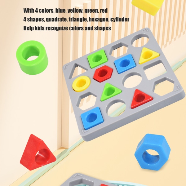 Sensorisk pedagogisk leke for barn - Formfargematching, 4 farger geometriske figurer