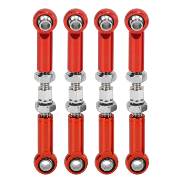 4 stk Justerbare Servo-koblinger Styrestang for FMS 1/24 for FCX24 RC Bil Høy Nøyaktighet Aluminium Legering Jern RC Styring Trekkstang Rød