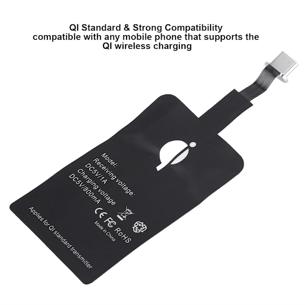 Qi Trådløs Oplader Adapter Opladningsmodul til TypE C Mobiltelefon