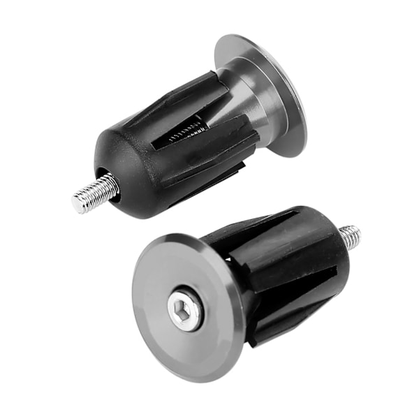 1 par aluminiumlegering sykkel sykkelstyre håndtak endestykker lokk deler (titanfarge)