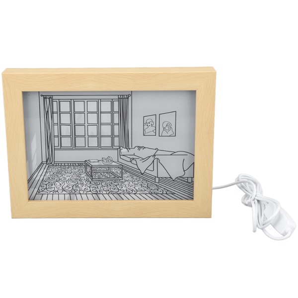 LED-lysmaleri USB-plugg 3 lysmoduser Justerbar lysstyrke LED-dekorativt lysmaleri Sengesidebilde